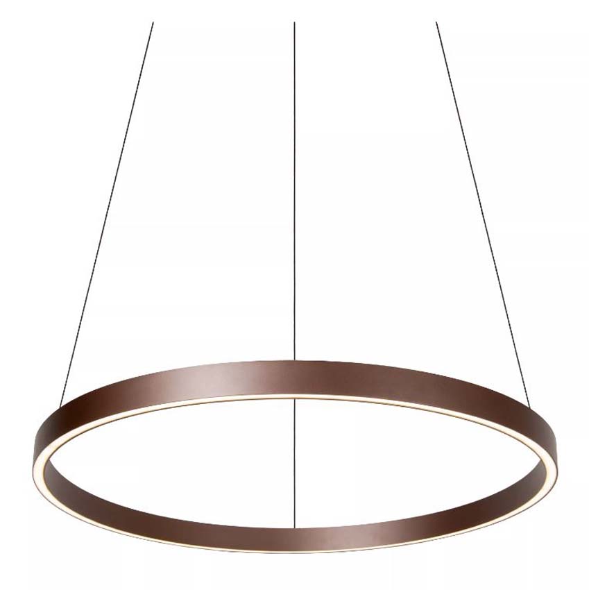 Lucide Vibes Liane - Suspension - Ø80cm - LED Dimmable - CCT - 2x36W 2700K/4000K - Brun rouille
