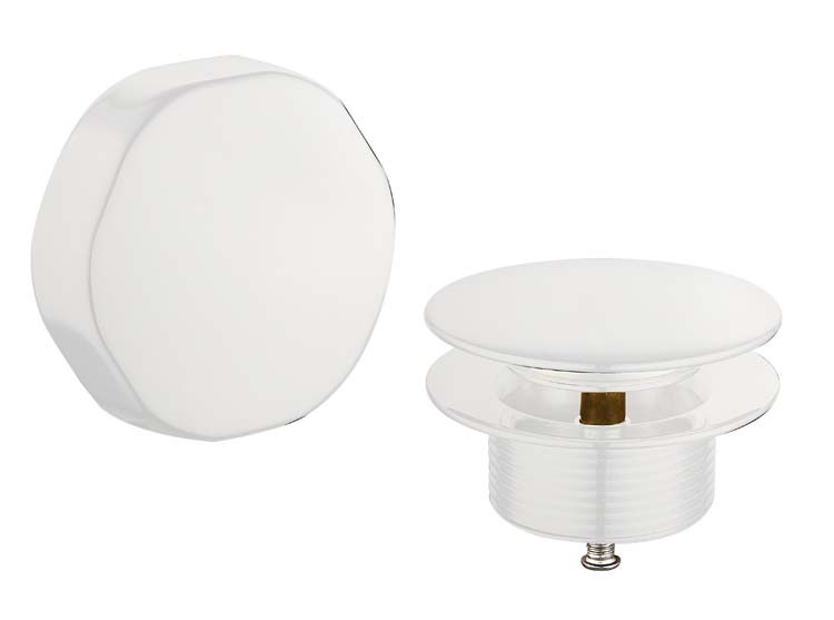 Badoverloop plug en knop wit glanzend