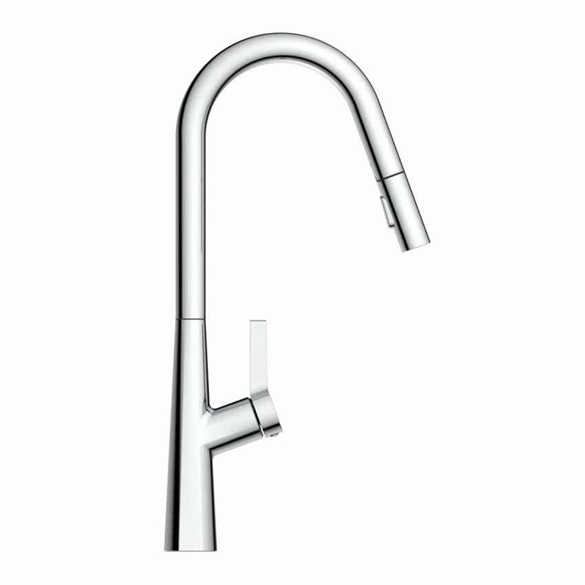 Robinet de cuisine Wasserwerk WK 9 Curve chrome avec bec extractible