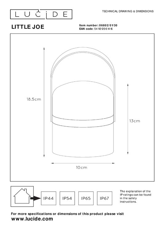Lampe de table extérieure - blanc/noir - Ø10cm - dimmable - LED - 0,3W - 3200K - IP44 - 3StepDim