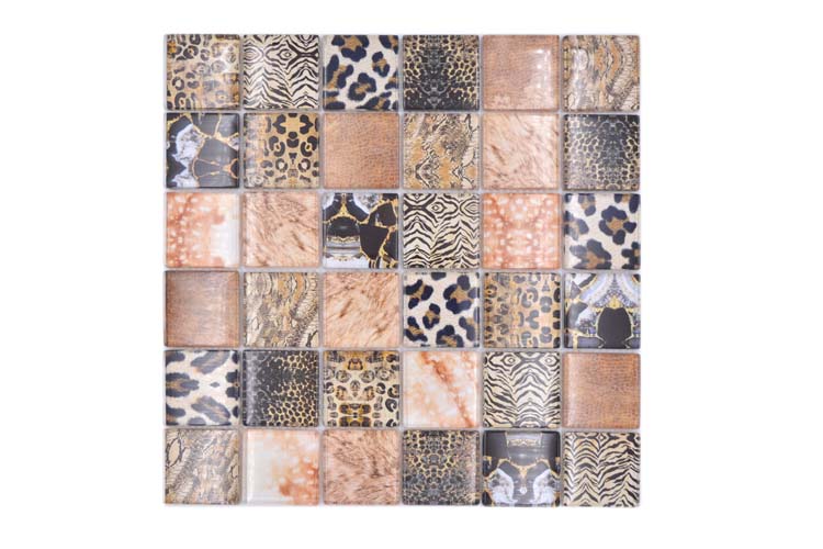 Mosaïque Crystal Wildlife Medium brun brillant 29,8x29,8cm