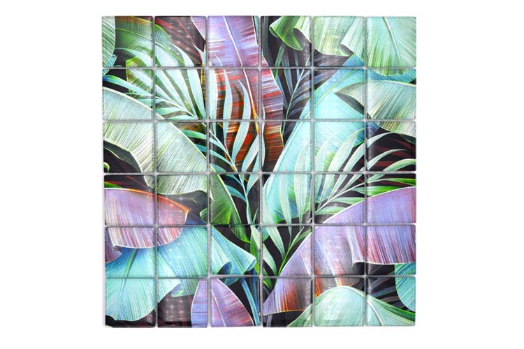 Mozaïek Forest groen/paars glanzend 29,8x29,8cm