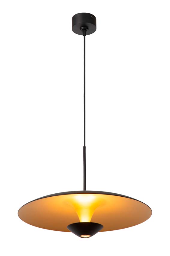 Lucide Premium KENNETH - Hanglamp - Ø 40 cm - LED Dimb. - 1x12W 2700K - Zwart