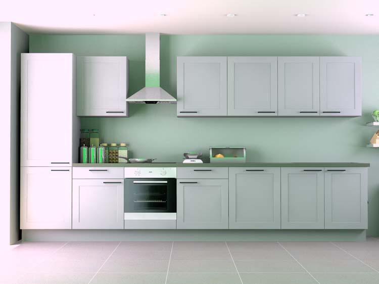 Keuken Premium 8a grijs 400cm - voorgemonteerd - zonder toestellen