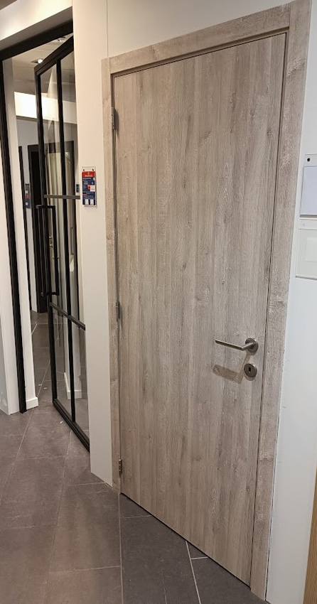 Porte intérieure complète Nalba chêne 201,5x63cm tubulaire réversible + châssis 16,5cm