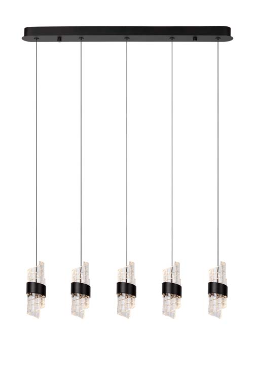 Suspension - noir - 84cm - LED - 5x7,8W - 2700K