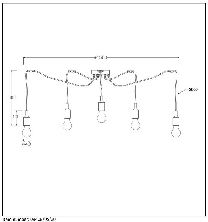 Lucide FIX MULTIPLE - Suspension - E27 - Noir