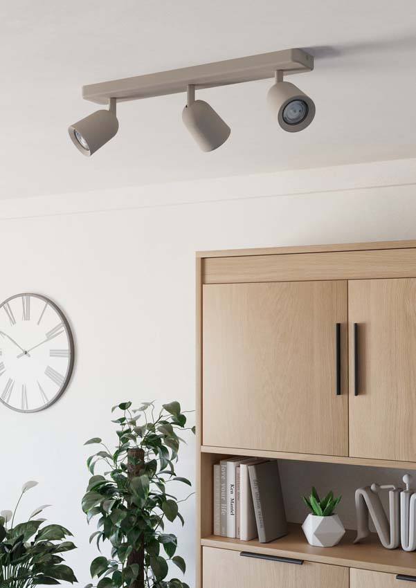 Opbouwspot - Zand - L35xH11cm - Dimbaar - GU10 - 3x5W