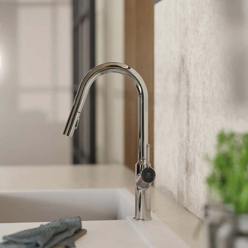 Keukenkraan Wasserwerk WK 12 chroom met uittrekbare uitloop