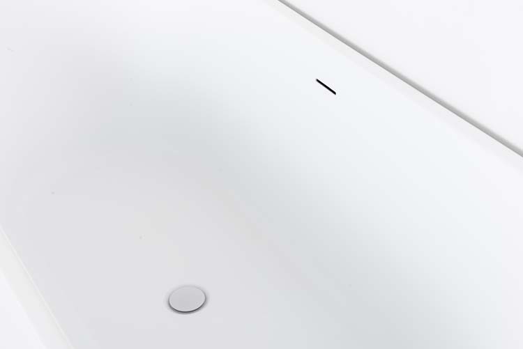 Hoekbad Chris mat wit geribbeld links 170x80cm