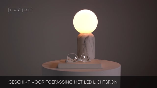 Tafellamp - Ø 15 cm - 1xE27 - Wit