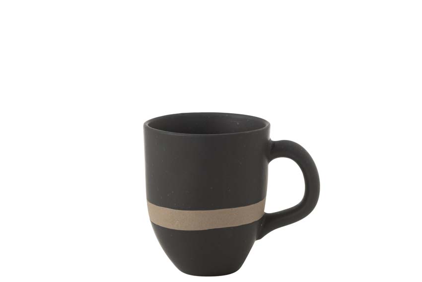 Tasse à café en céramique noir/taupe
