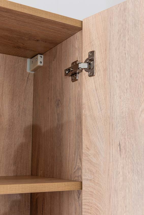 Armoire colonne Tibo/Tony chêne méditerranéen suspendue 170x40x35cm