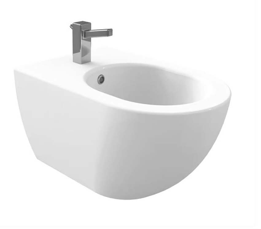 Bidet suspendu blanc avec douchette