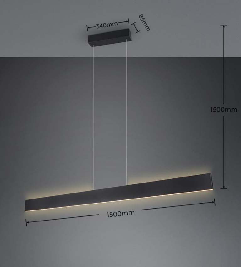 Hanglamp Easy Lift - Zwart - 150cm - Dimbaar - 1x35W - 2700-6000K