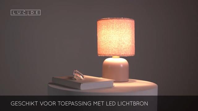 WOOLLY - Lampe de table - Ø 16 cm - 1xE14 - Rose