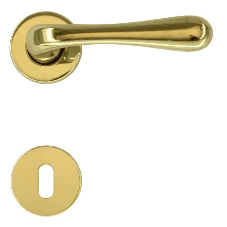 Poignée de porte pro alba cuivre rosace barbe