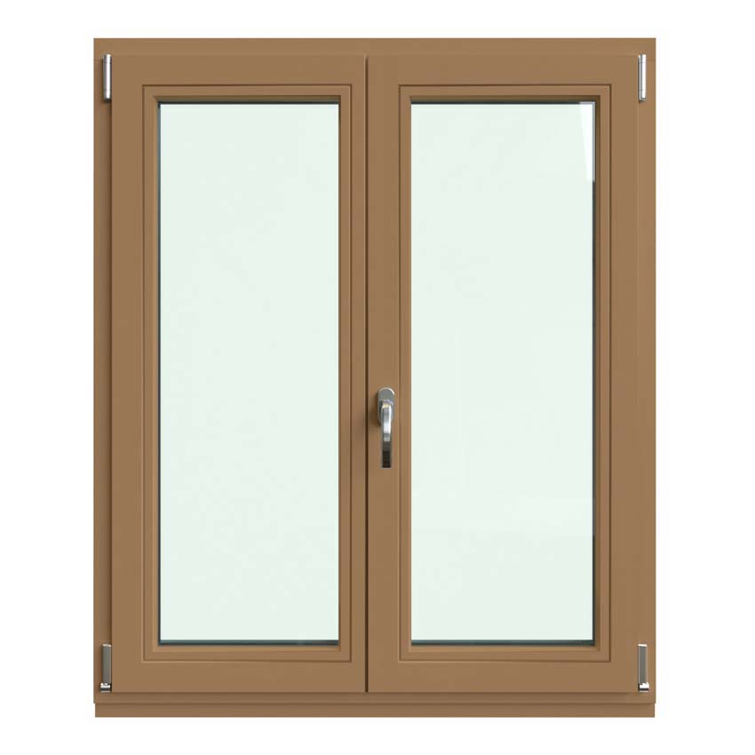 Fenêtre oscillo-battante à 2 vantaux Vardelux bois Meranti 68mm naturel ouvrant à droite sur mesure