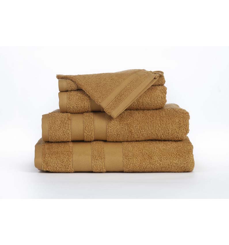 Serviette de douche Cosibel en coton ocre 100x150cm