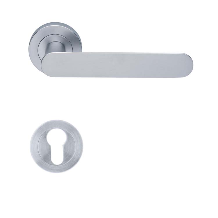 Poignée de porte pro giuglia chrome brossé rosace cylindre