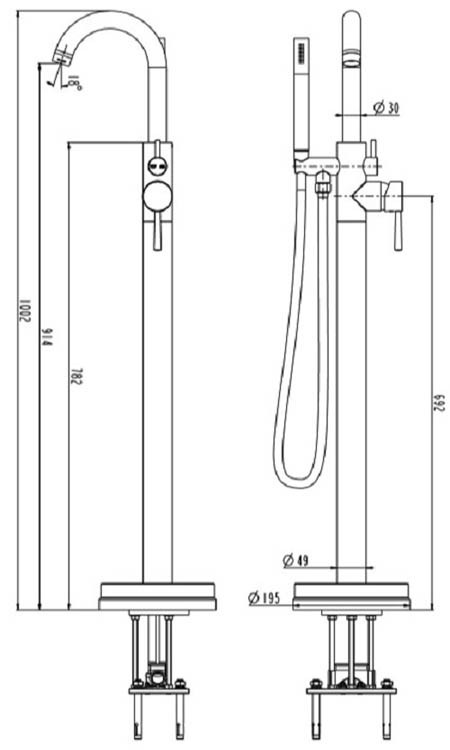 Badkraan Charlotte vrijstaand chroom