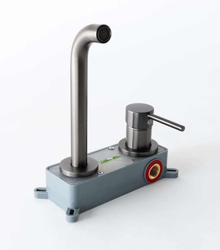 Wastafelkraan Miley slim inbouw gunmetal