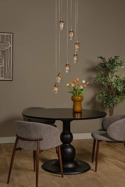 Suspension - transparent - Ø39cm - dimmable - LED 7x4W - 2700K