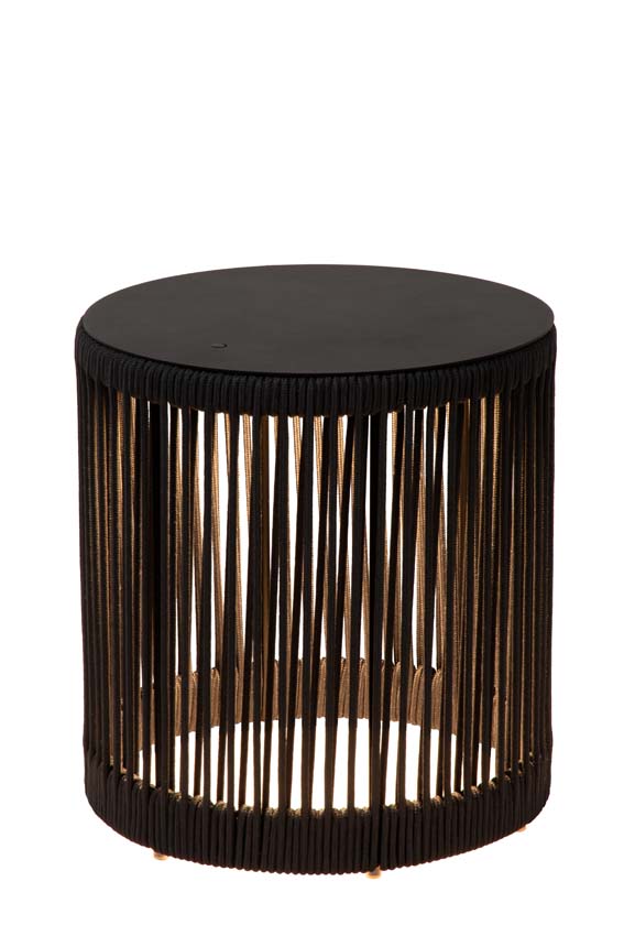 Lucide Pingi - Oplaadbare Vloerlamp Binnen/Buiten - Accu/Batterij - H36,5cm - LED 3 StepDim - 1x3W 3000K - IP44 - Zwart