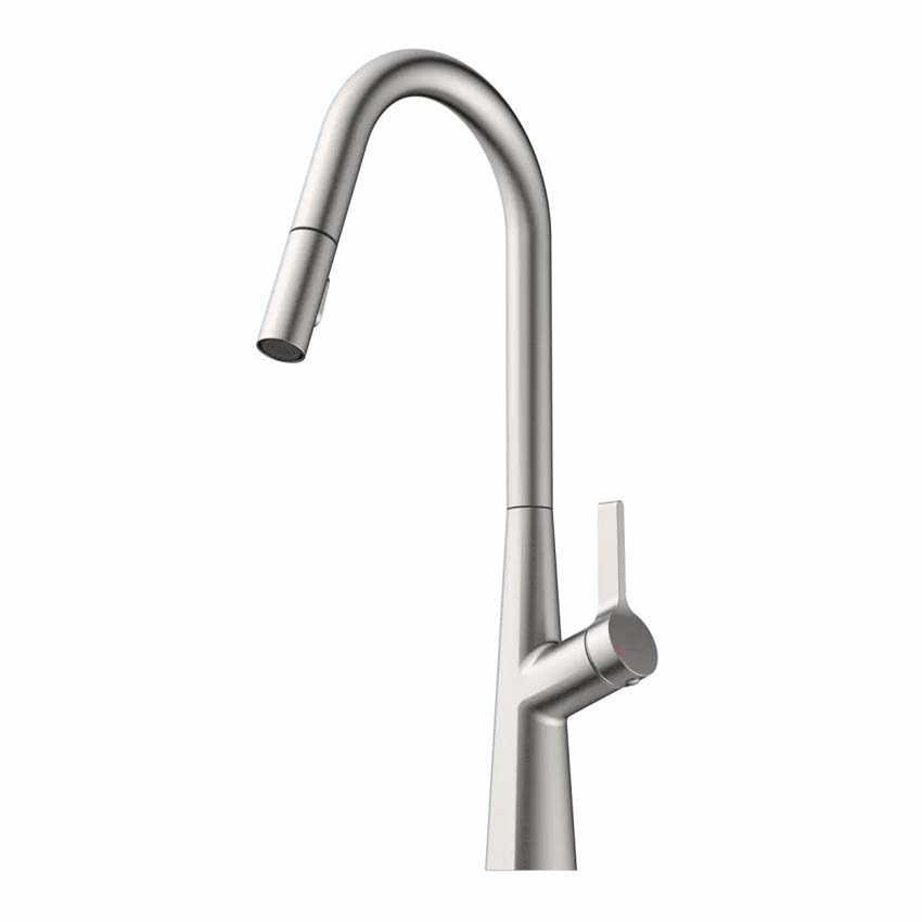 Keukenkraan Wasserwerk WK 9 Curve inox-look met uittrekbare uitloop