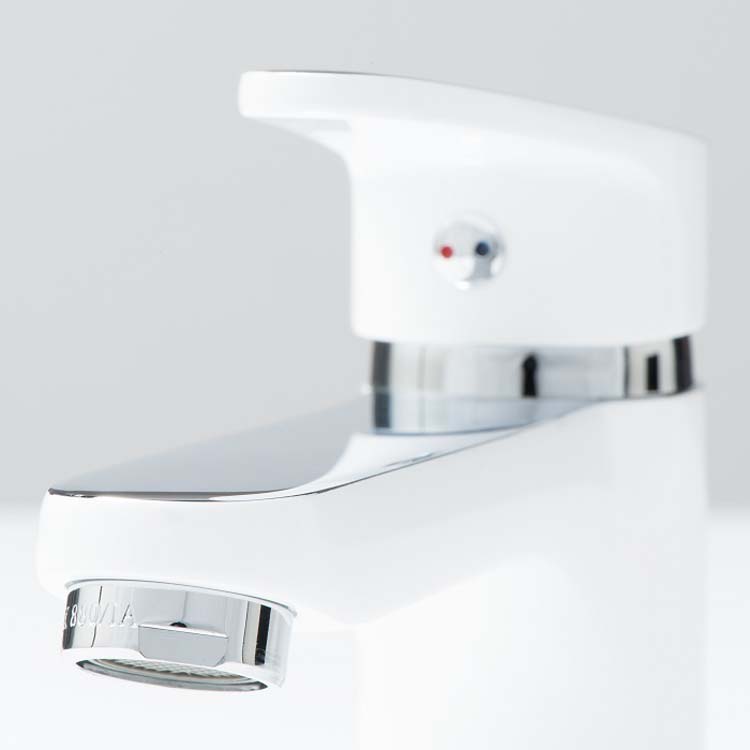 Robinet de lavabo Flora blanc/chrome