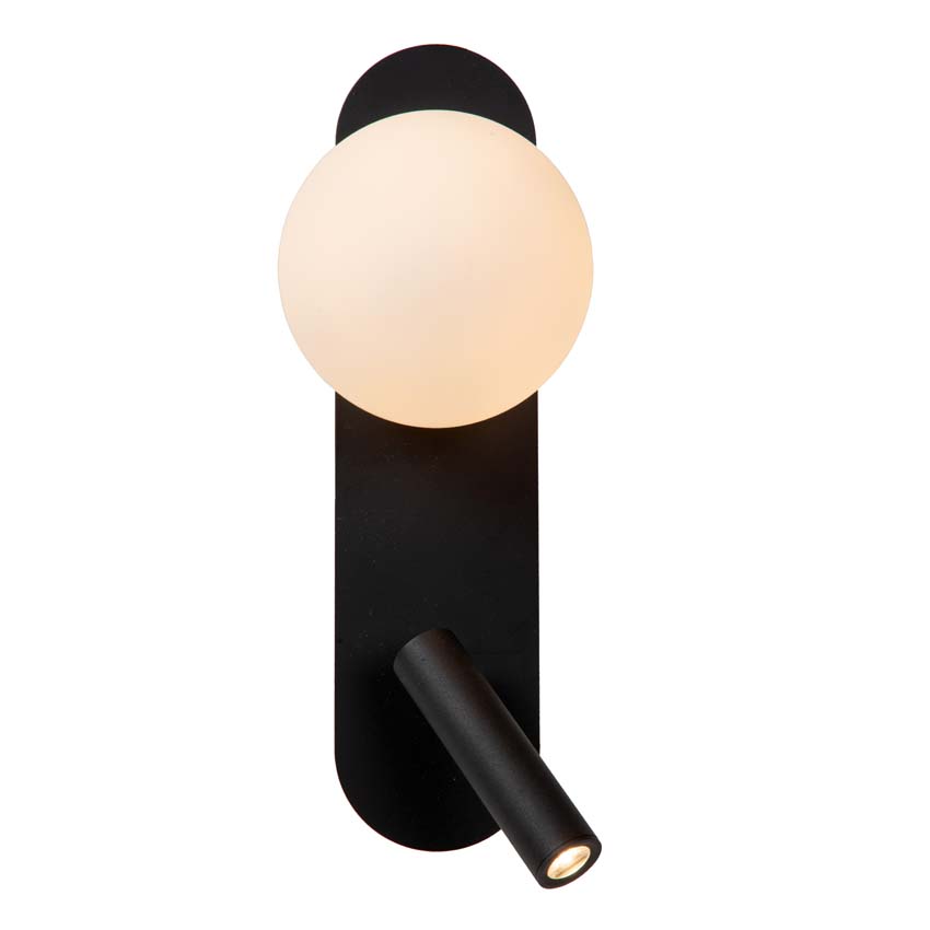 Lucide KELLY - Lampe de chevet / Applique mural - LED - 1x3,5W 3000K - Noir