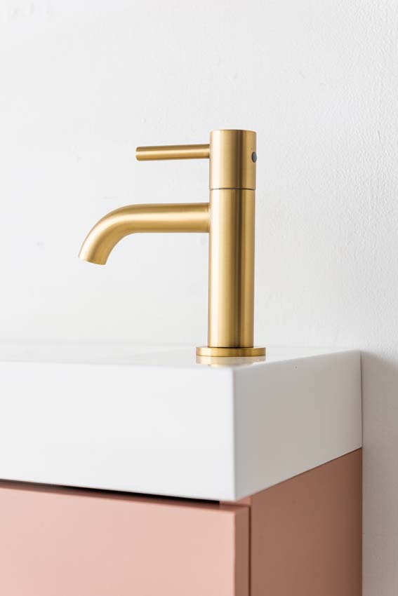 Toiletmeubel Mio Bagno Dotan abrikoos glans wit 45x40x22cm