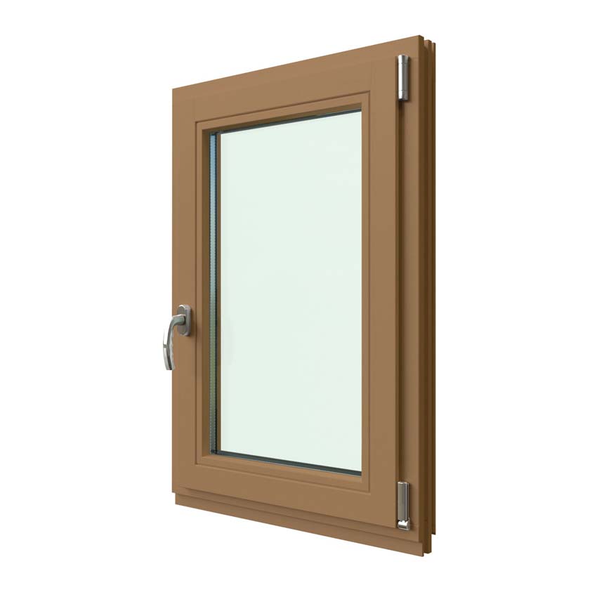 Draaikiepraam 1-vleugel Vardelux Meranti hout 68mm naturel B500xH600mm rechts opendraaiend
