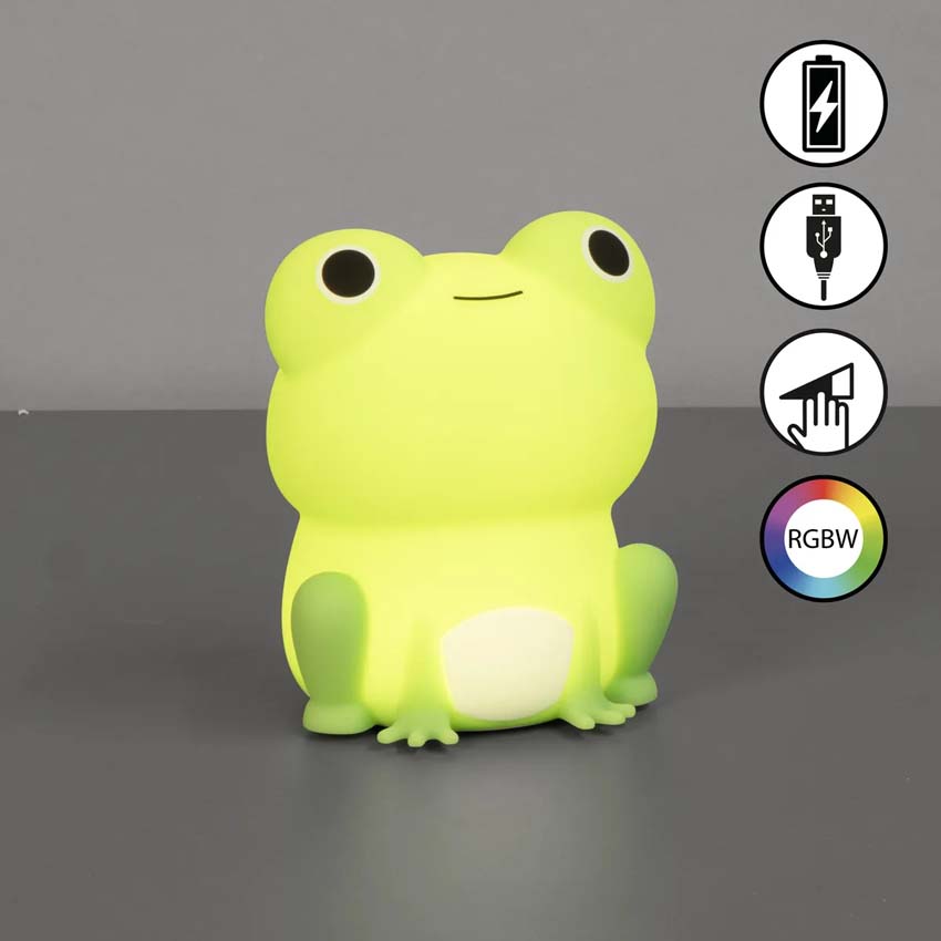 Lampe de table Grenouille - Vert - L8cm - Dimmable - LED - 1x0,4W - RGB 3000K - avec batterie et minuterie