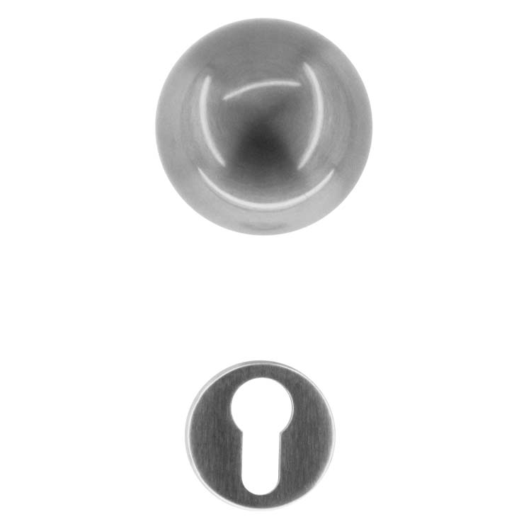 Poignée de porte pro emilia look inox rosace cylindre