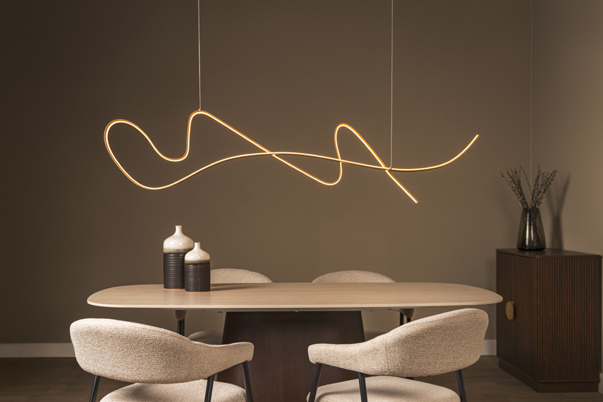 Lucide Premium Lambada - Suspension - LED Dimmable - 1x47W - 2700K - Couleur champagne