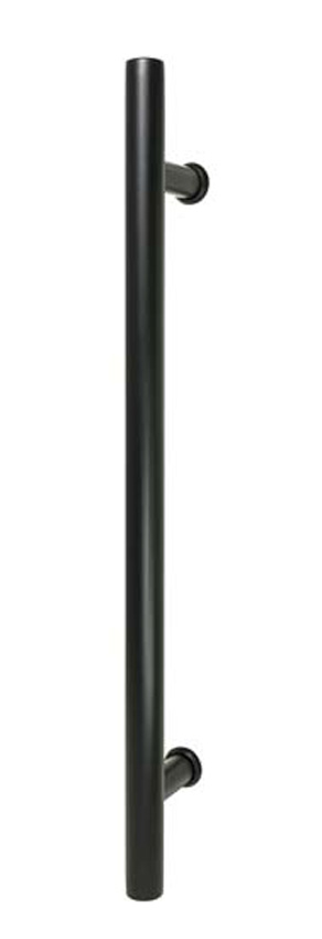 Porte intérieure vitrée complète Skyline Night mat 83x201cm poignée ronde noir + charnières