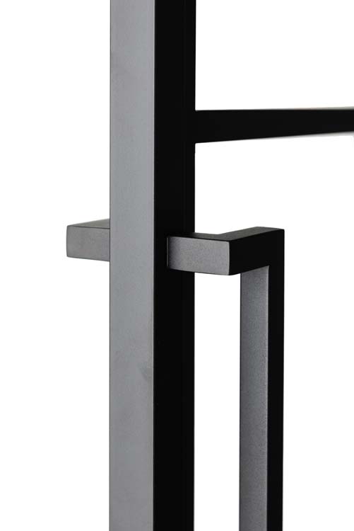 Porte intérieure en acier simple Tara 6W verre + panneau ouvrant à gauche sur mesure