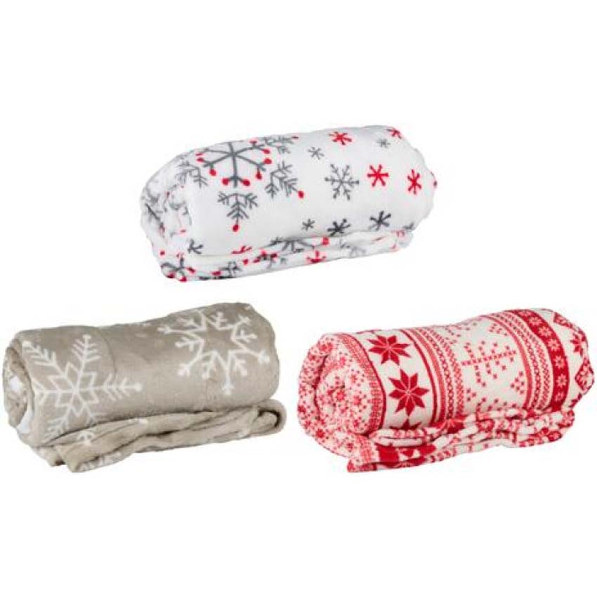 Plaid Articasa x-mas flanelle beige/blanc/rouge 200x150cm Plaid Articasa x-mas flanelle beige/blanc/rouge 200x150cm