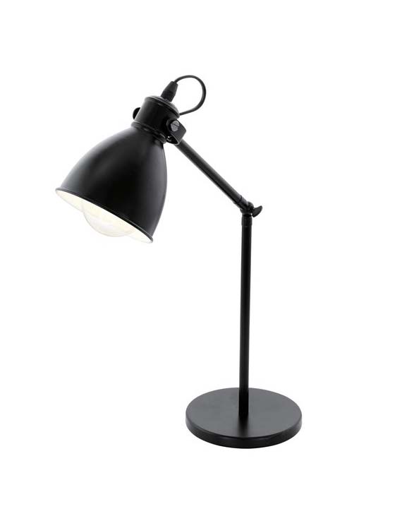 Lampe de table E27 - Max. 40W - Acier - Noir/blanc