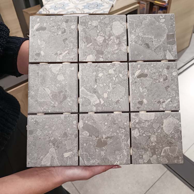 Mozaïek Terrazzo grijs mat 30x40cm