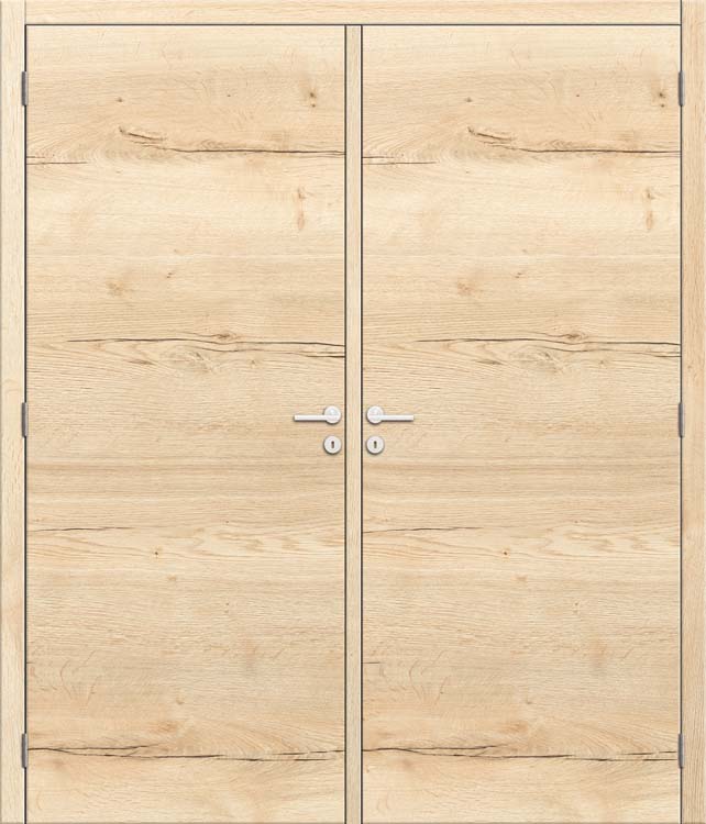 Complete dubbele binnendeur RW Oak horizontaal 2x83x201,5cm tubespaan