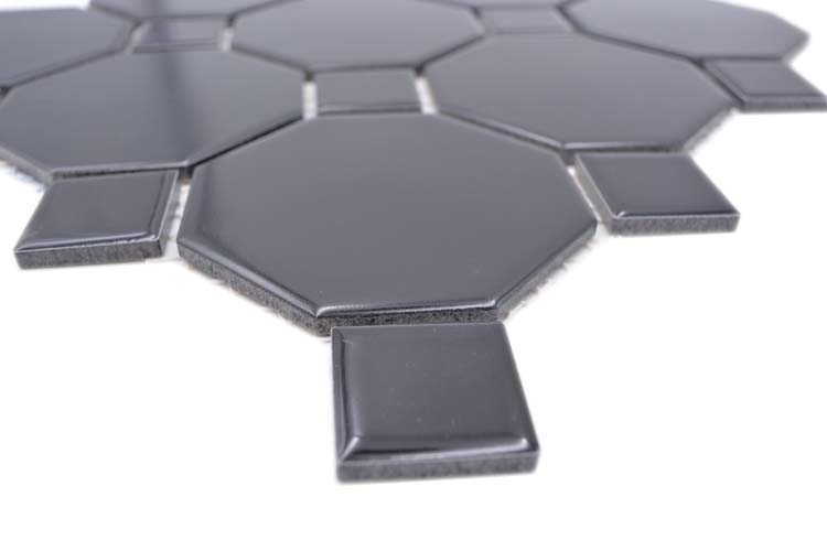 Mosaïque Octagon noir mat 30x30cm