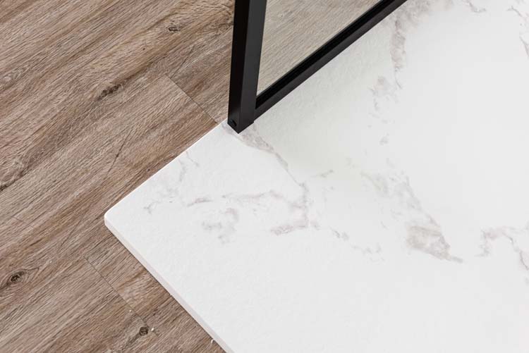 Douchebak Minimalism composiet met gelcoat marmerlook 120x90cm