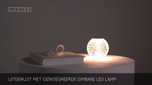 Lucide CINTRA - Lampe de table Rechargeable - Batterie - Ø 9 cm - LED Dim. - 1x1,5W 2700K - 3 StepDim - Transparent
