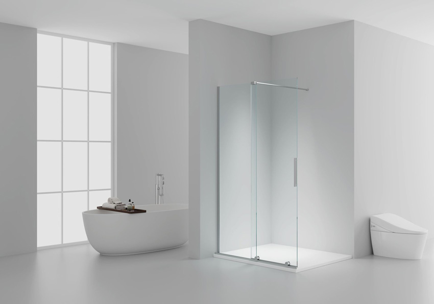 Doucheschuifdeur chroom helder glas 120x200cm + profielset