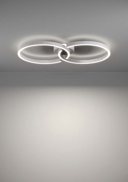 Plafonnier - blanc - 67,5x38x6,5cm - dimmable - LED - 2x9,75W - 2700-6500K + RGB