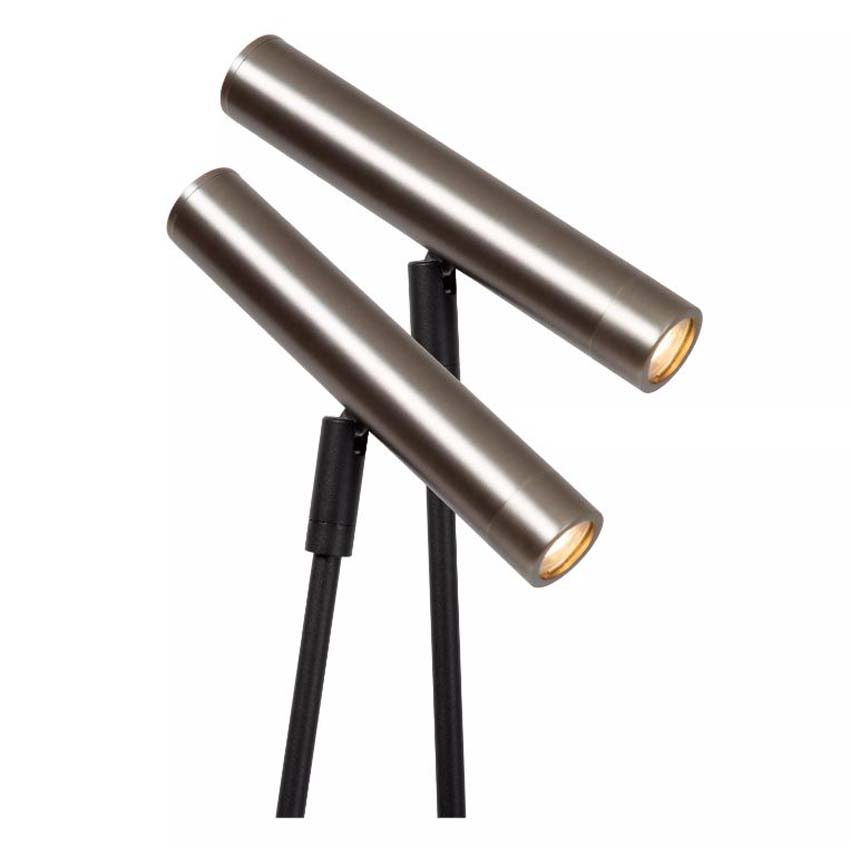 Lucide Vibes Duarte - Staande lamp - 2xG9 - Grijs ijzer