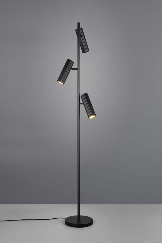 Lampadaire - Noir - H150cm - Dimmable - GU10 - 3x10W