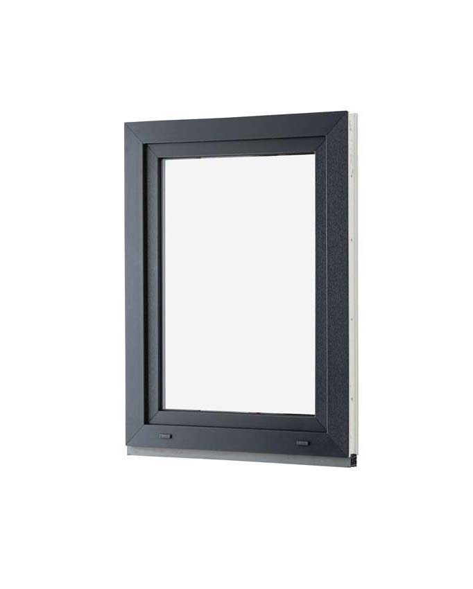 1-VL draaikiepraam pvc Deceuninck Elegant antra/wit B750xH1000 mm L